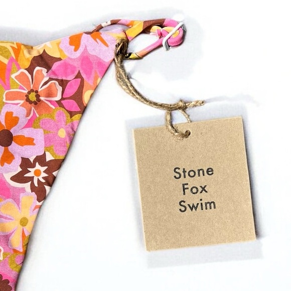 🌻NEW w.tags! REVOLVE Stone Fox Swim Retro Pop Isle Cheeky Bikini Bottom Size S - Picture 8 of 9
